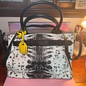 Reed Krakoff Black and White Tote with Yellow Accent